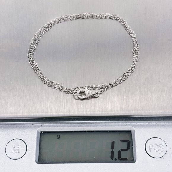 Vintage China N Sterling Silver 925 1.1mm Delicate Chain Necklace 18" - Picture 3 of 3